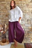 Santos Cushion Cotton Quirky Pant Aubergine?